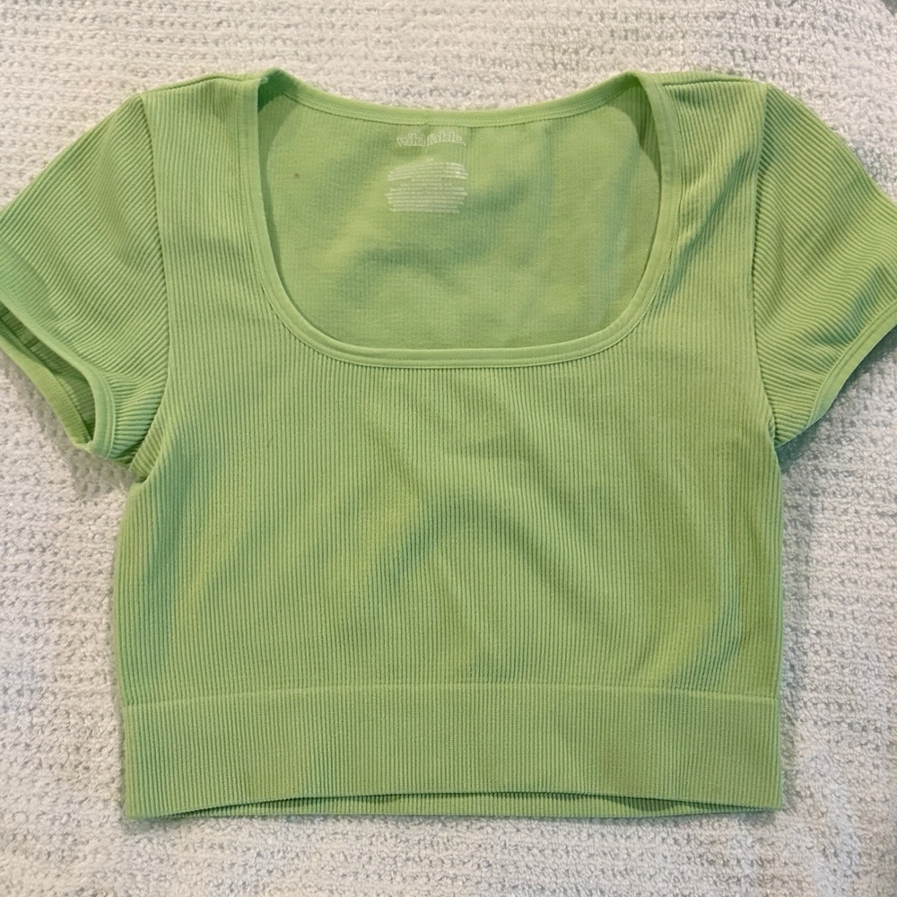 Wild Fable Light Green Ribbed Bodysuit